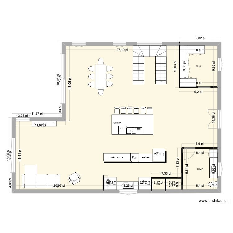 rez de chaussé maison st cath. Plan de 0 pièce et 0 m2