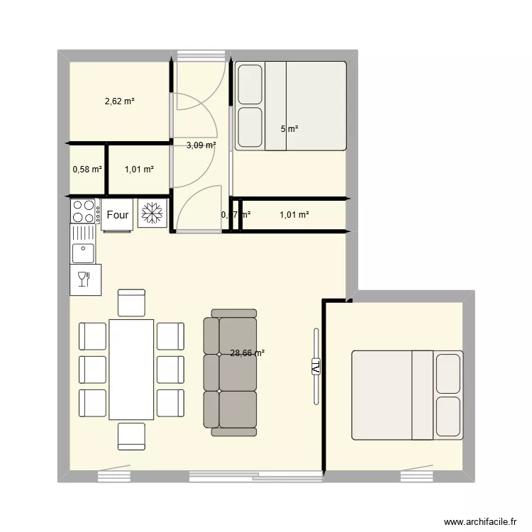 les cimes du vals d'allos. Plan de 8 Pièces et 42 m²