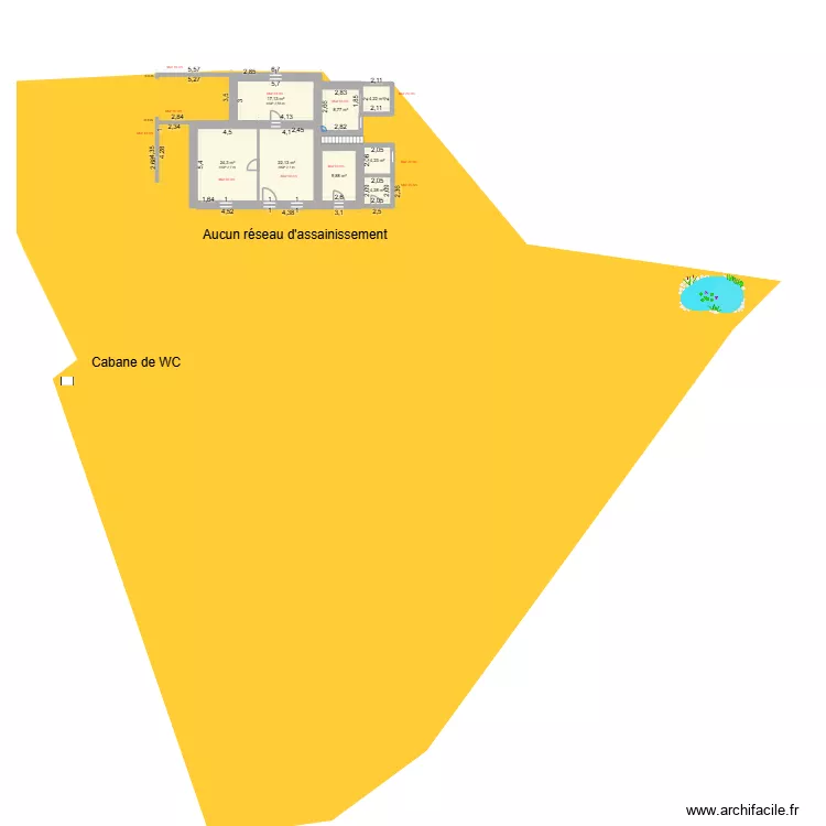 projet plan de masse coté cadastre. Plan de 8 pièces et 95 m² projet plan de masse coté cadastre. Plan de 8 pièces et 95 m²
