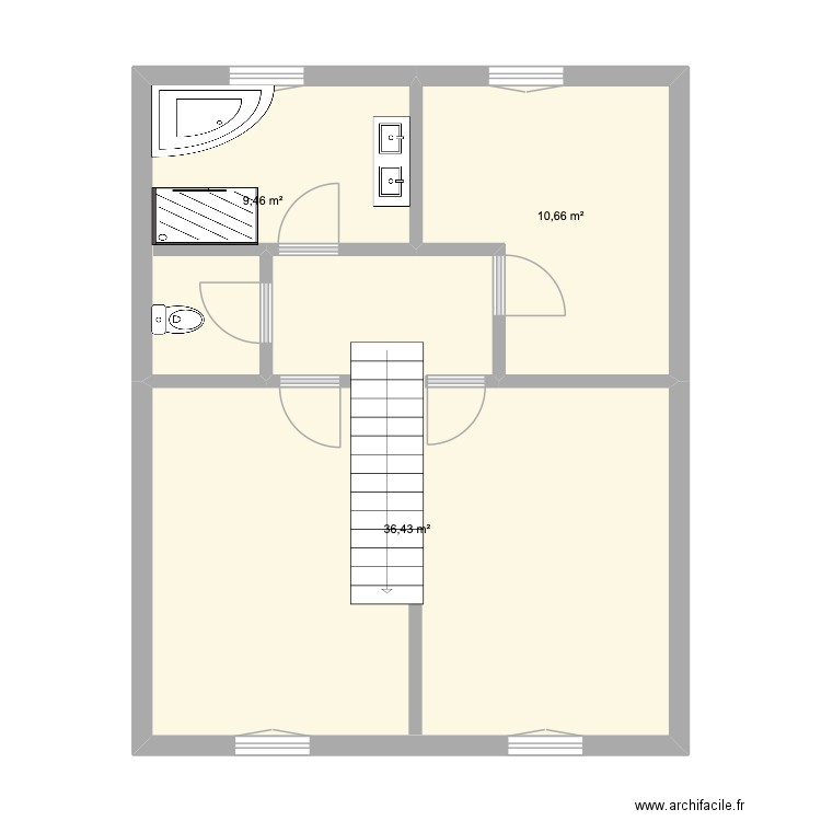 Maison La Fare - R+1. Plan de 3 pièces et 57 m2
