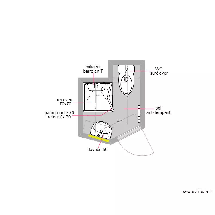 tellier. Plan de 1  et 2 m²