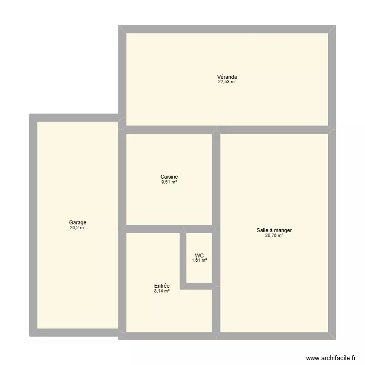 274 niveau 01 sergent lucette beaurainville. Plan de 6  et 88 m²