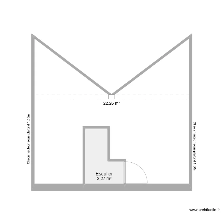 Plan d&eacute;finitif vierge - Etage - Maison 60 Saint Louis. Plan de 
