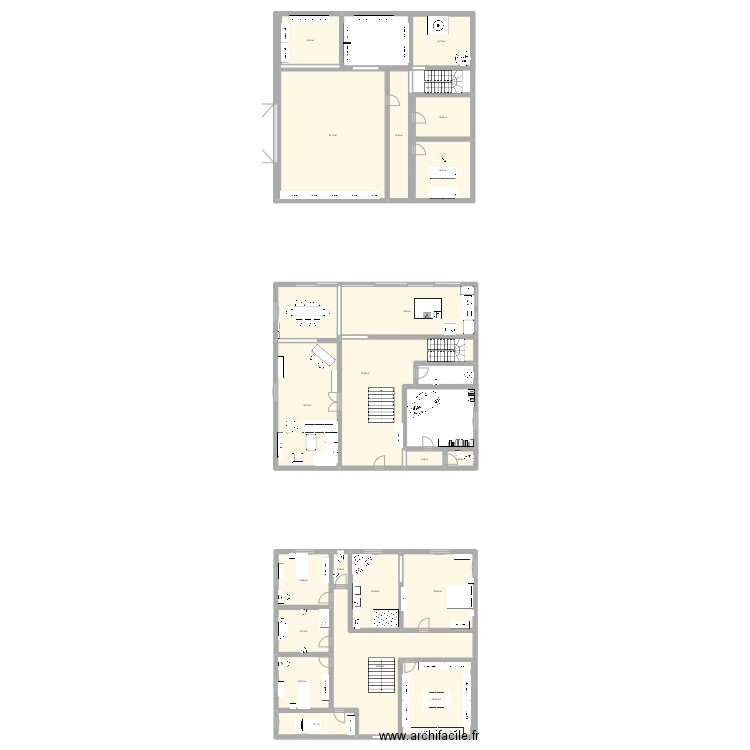 Maison. Plan de 20 pièces et 497 m2