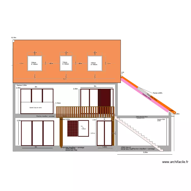 Face NOR extension. Plan de 
