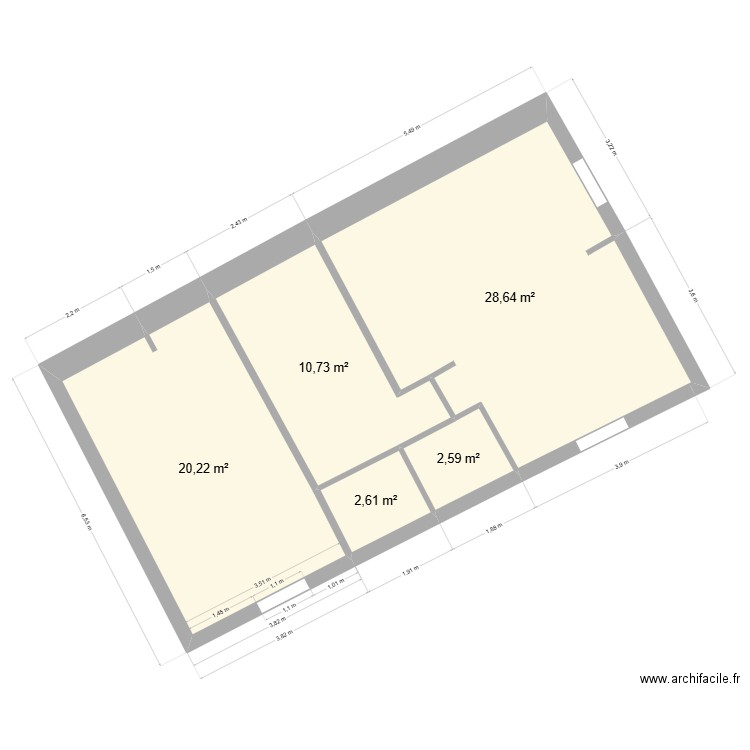 julisa 1er étage. Plan de 5 pièces et 65 m2