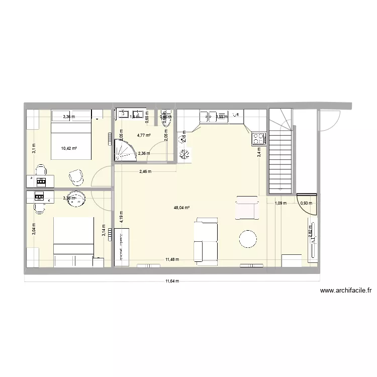 APPARTEMENT 1ER ETAGE SALLES PAROISSIALES v02. Plan de 