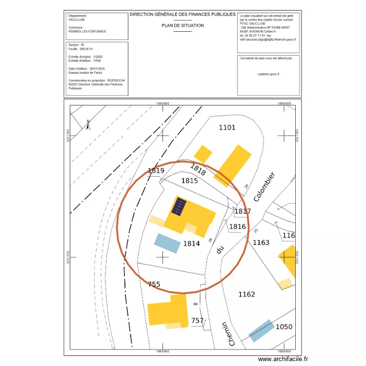 Masse BOUET. Plan de 