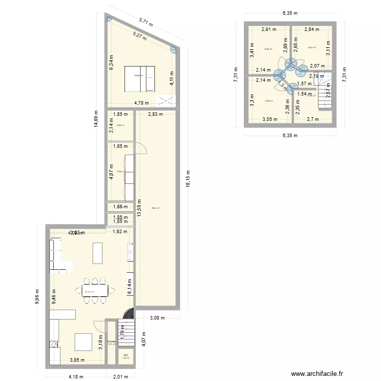 Maison Loon-Plage 2. Plan de 