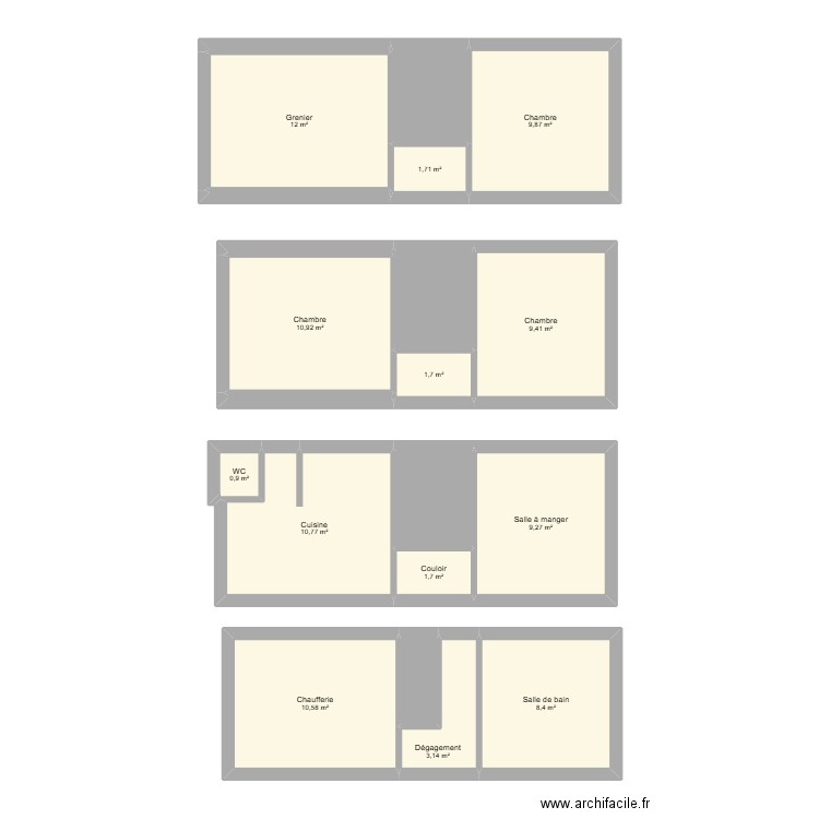 CLAUDEL VITTEL 1. Plan de 21 pièces et 103 m2