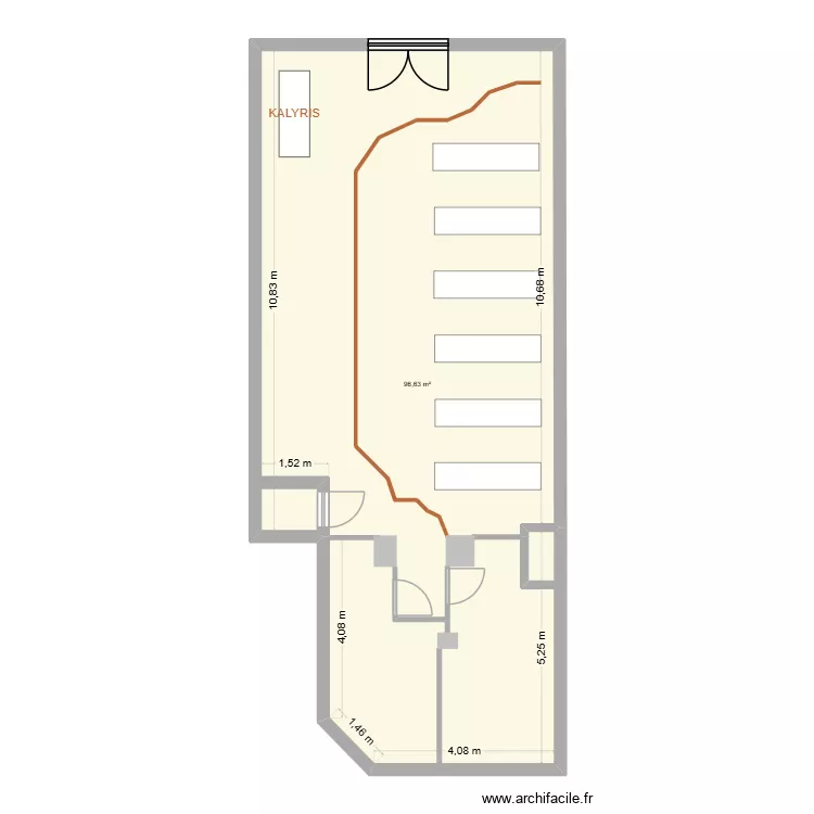 LOCAL KALYRIS4. Plan de 1  et 97 m²