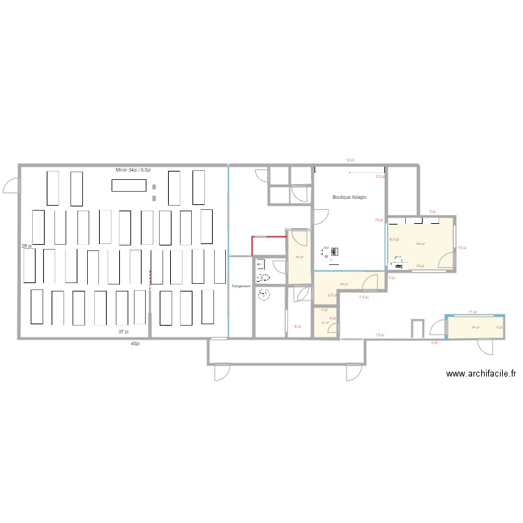 Nouveau studio Option 3. Plan de 0 pièce et 0 m2