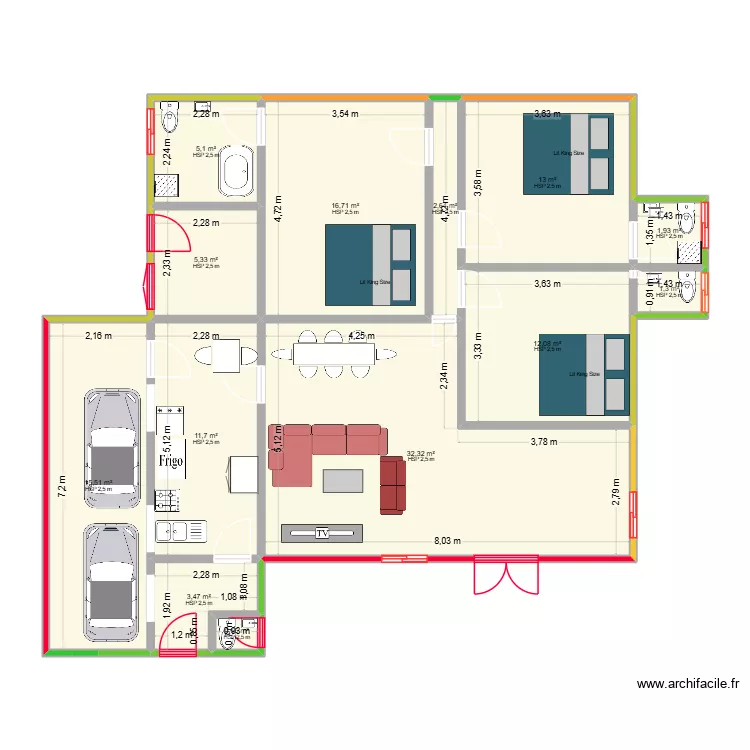 PLAN DE MASSE. Plan de 13  et 122 m²