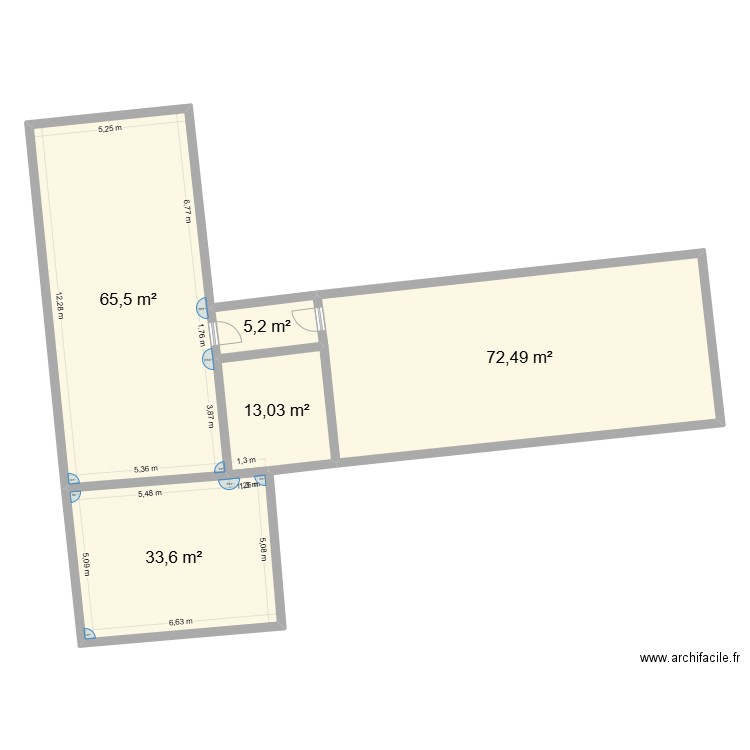 masse 2. Plan de 5 pièces et 190 m2