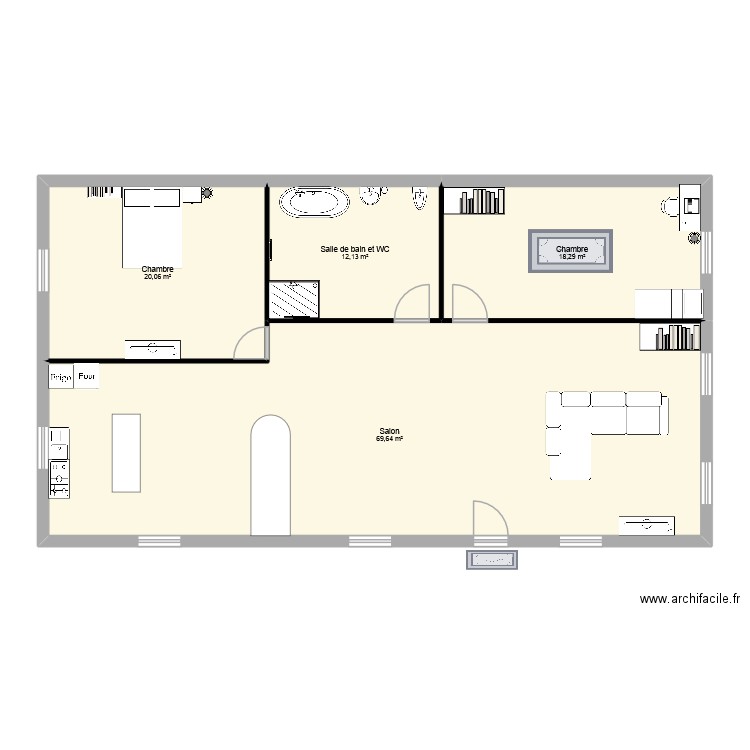 maison ethan. Plan de 4 pièces et 120 m2