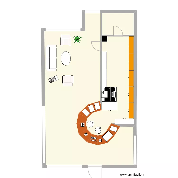 bureau. Plan de 3  et 90 m²