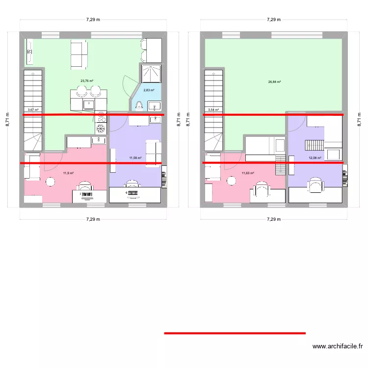 Etage 2 Moon versie optie Malo. Plan de 