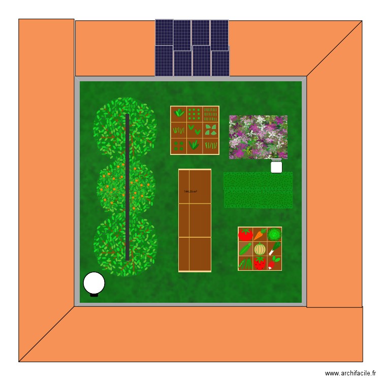 milla. Plan de 1 pièce et 144 m2