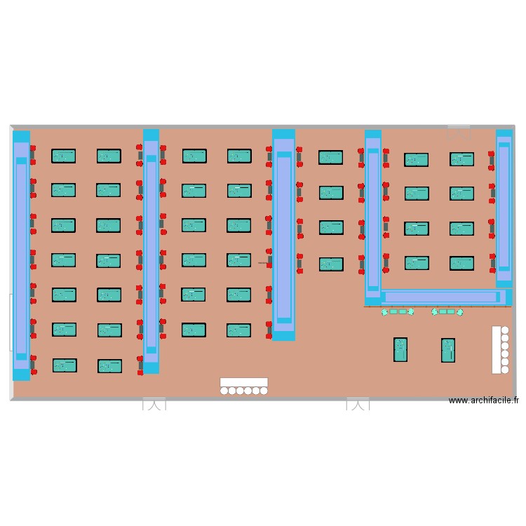 Plan 5 billard. Plan de 1 pièce et 1046 m2