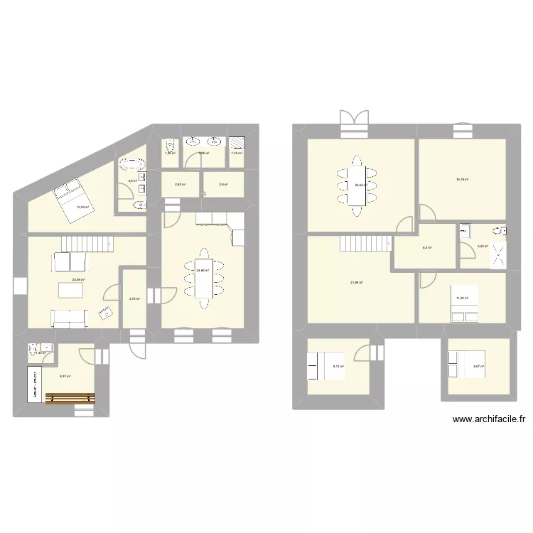 peisey 2. Plan de 20  et 198 m²