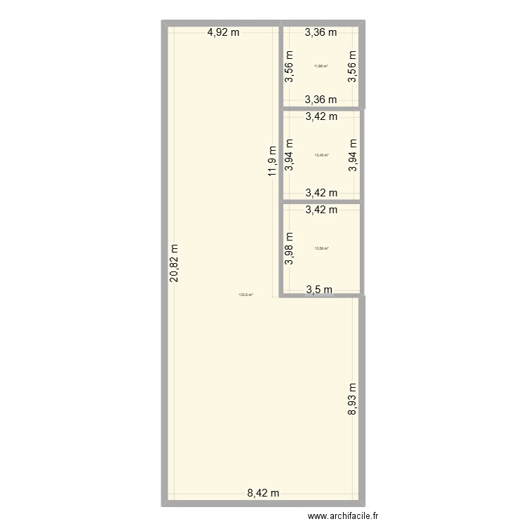 plan 3. Plan de 4 pièces et 173 m2