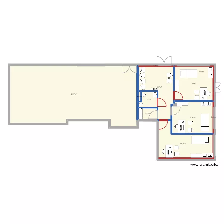 centre medical 2. Plan de 11  et 151 m²