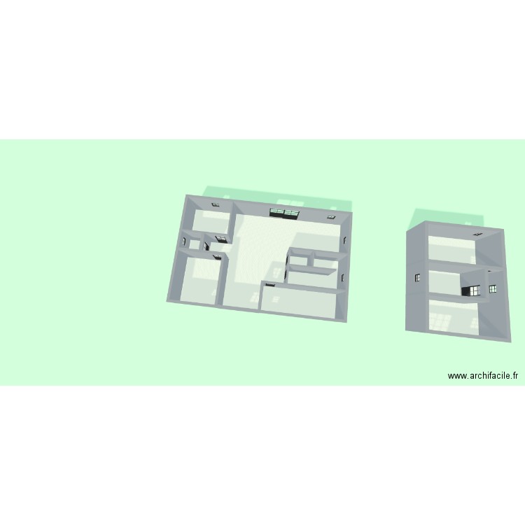 Essai PP 110 M2. Plan de 7 pièces et 96 m2