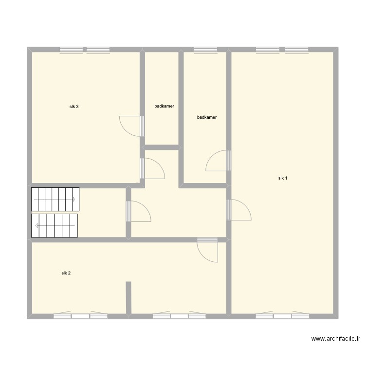 plan woning V+2 Guldensp. Plan de 7 pièces et 87 m2