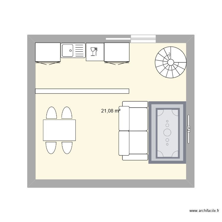 maillane. Plan de 1 pièce et 21 m2