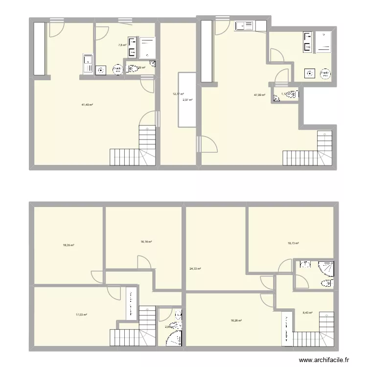 Bitsch 1er. Plan de 15  et 239 m²