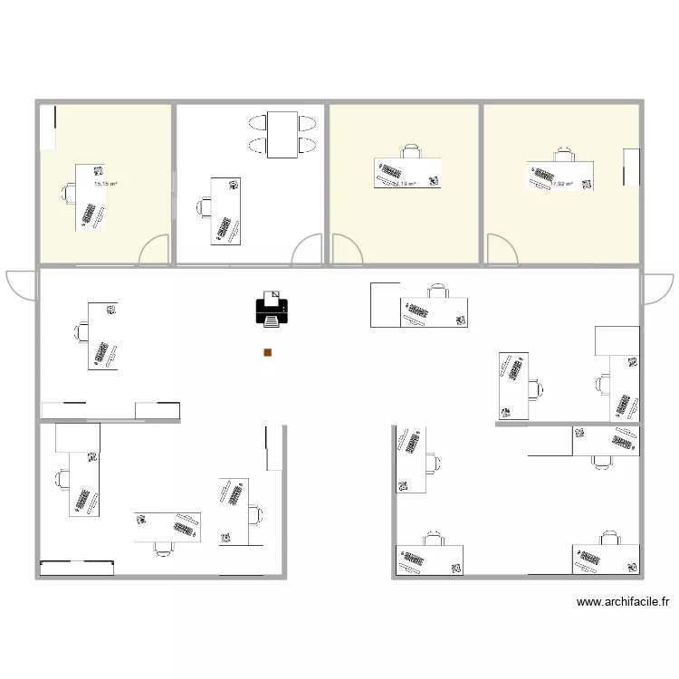 BUREAU BFT COMMERCE PRO ET COMMERCE. Plan de 3 pièces et 50 m²