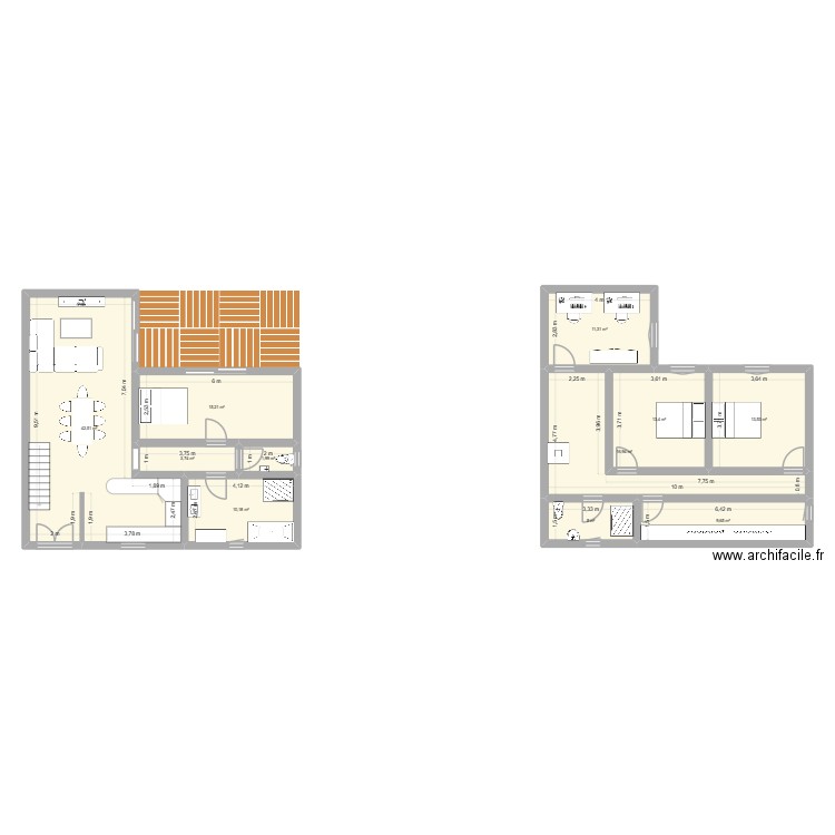 Croquis 2. Plan de 11 pièces et 143 m2