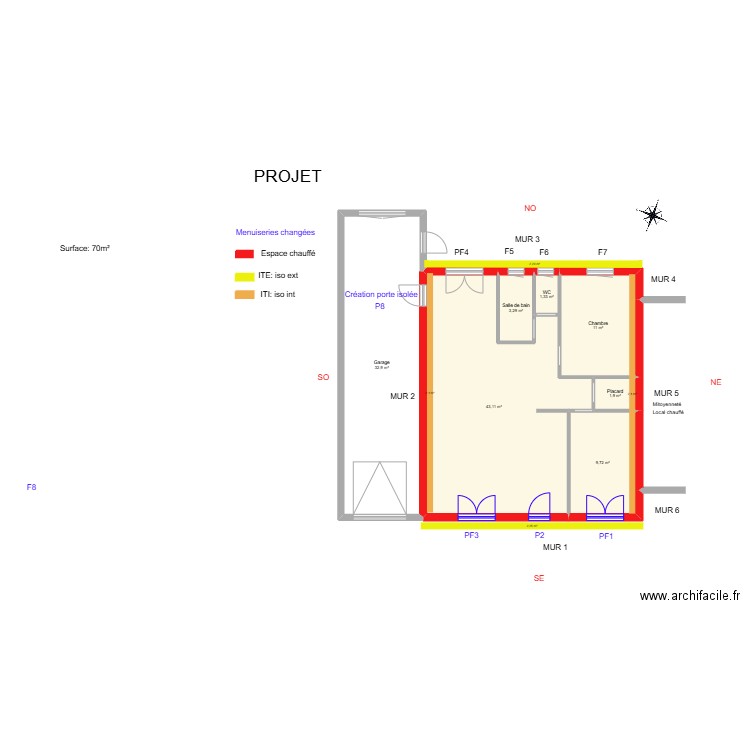 CHARRON_ Projet. Plan de 7 pièces et 103 m2