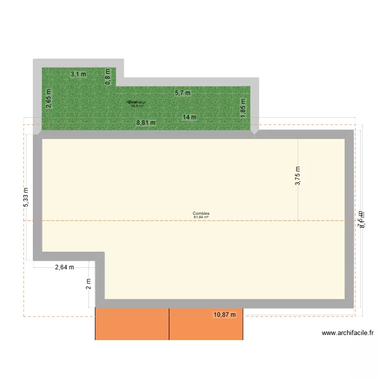 Viviers 18 classique avec combles. Plan de 12  et 415 m²