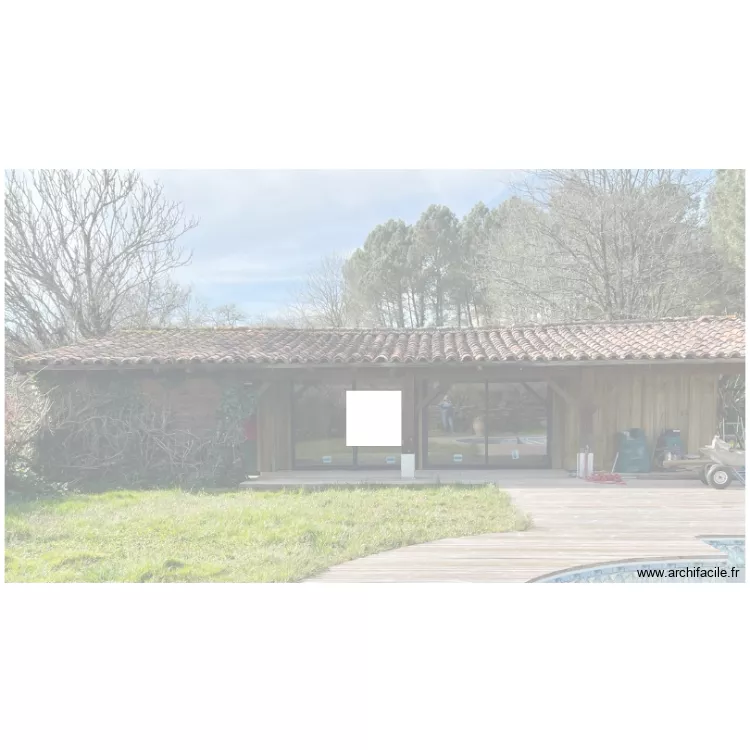 Plan Facade Dependance piscine. Plan de 