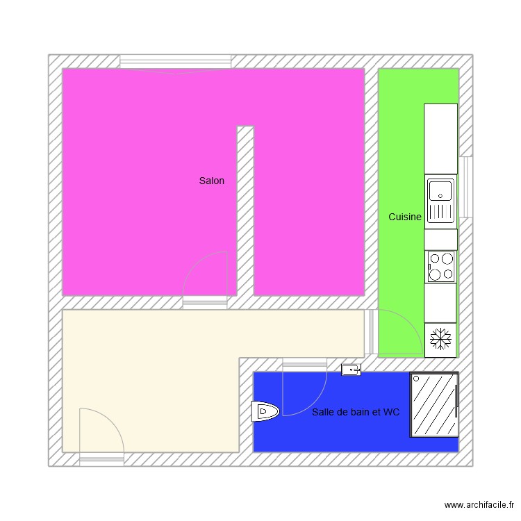 Steinsel. Plan de 4 pièces et 45 m2