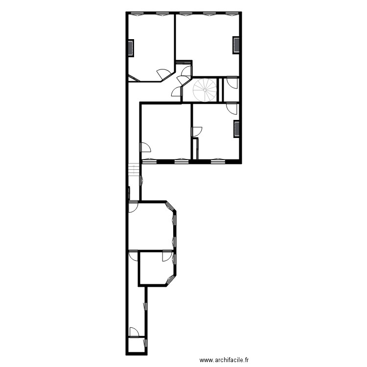 LAMIDIEU appart T4. Plan de 23 pièces et 233 m2