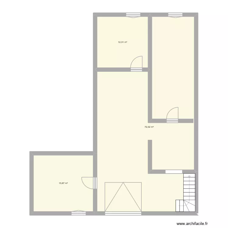 Prouteau. Plan de 3 Pièces et 100 m²