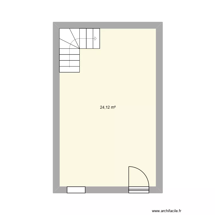 Rez-de-chauss&eacute;e Maison. Plan de 1 pièce et 24 m²