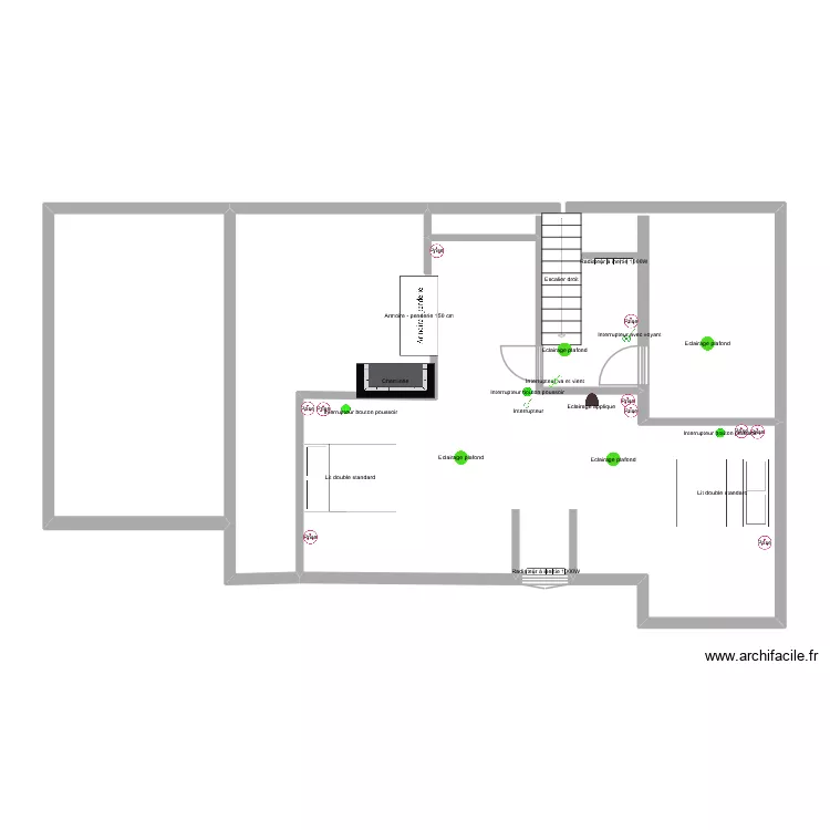 Stephenson etage electricit&eacute;. Plan de 3 pièces et 102 m²