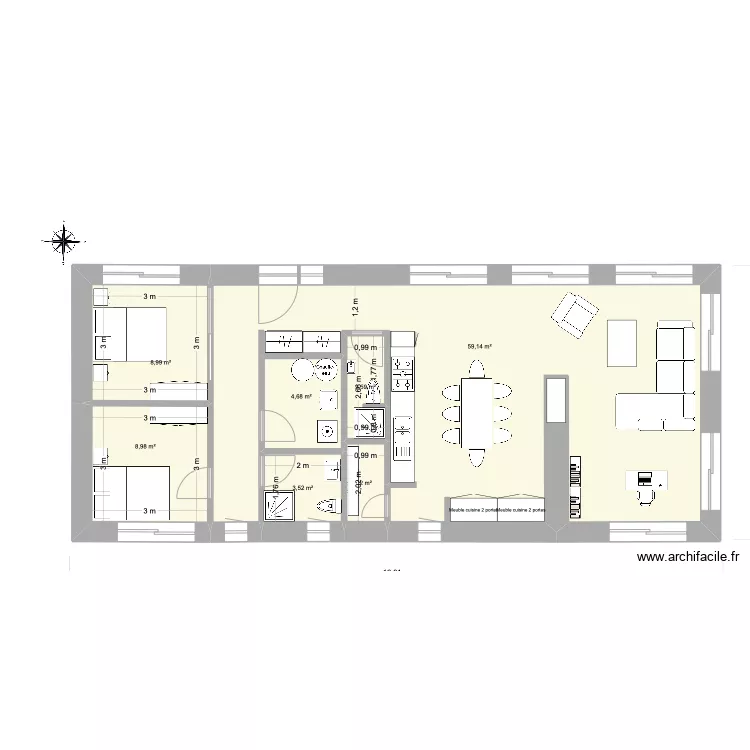 Bungalow Ikaria 3. Plan de 