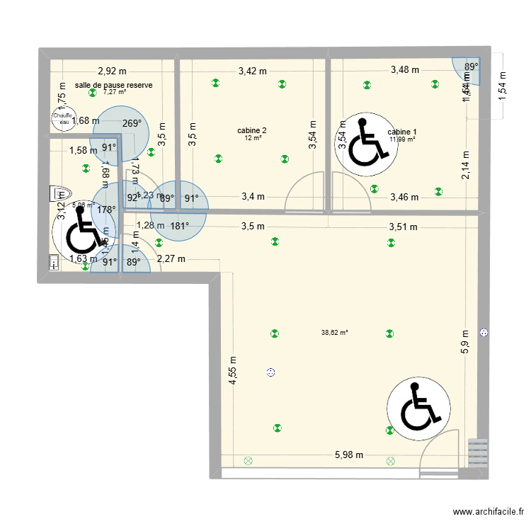 institut  mareuil. Plan de 5 pièces et 75 m2