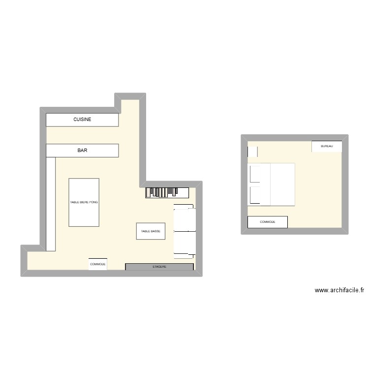 APPARTEMENT ELIE. Plan de 2 pièces et 50 m2