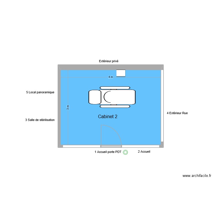 30131 Cabinet 2. Plan de 1 pièce et 12 m2