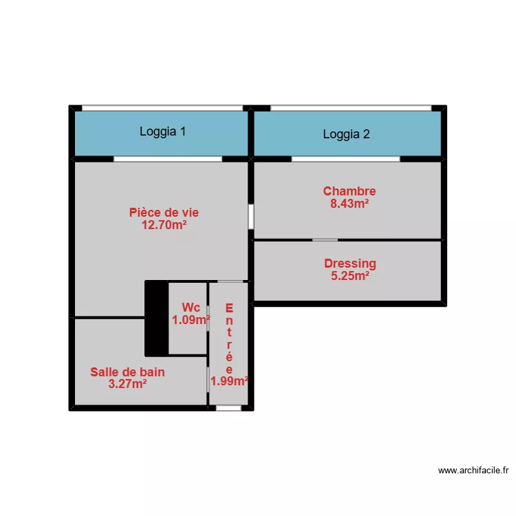 Cartaud mesurage. Plan de 9  et 16 m²