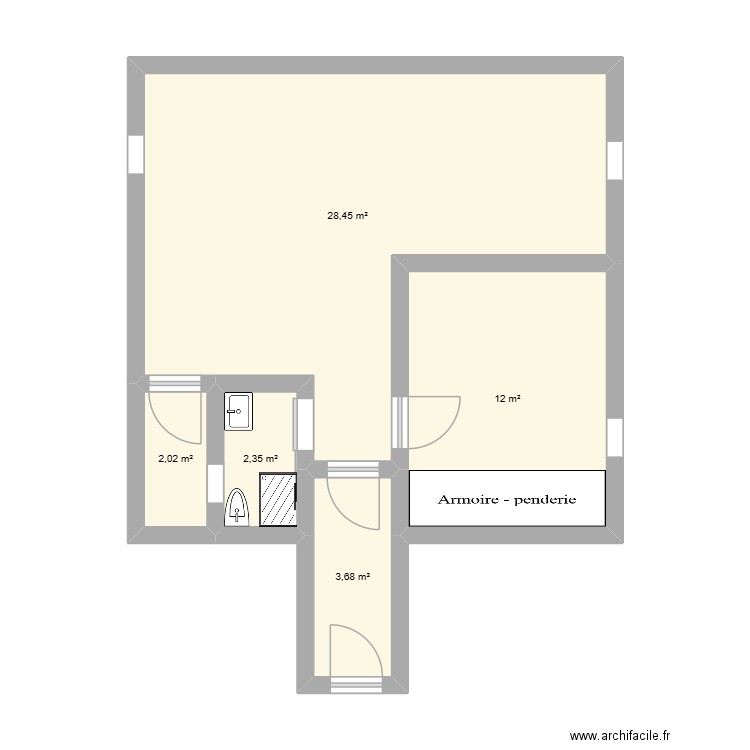 Fontenay au rose airBNB 1. Plan de 5 pièces et 49 m2