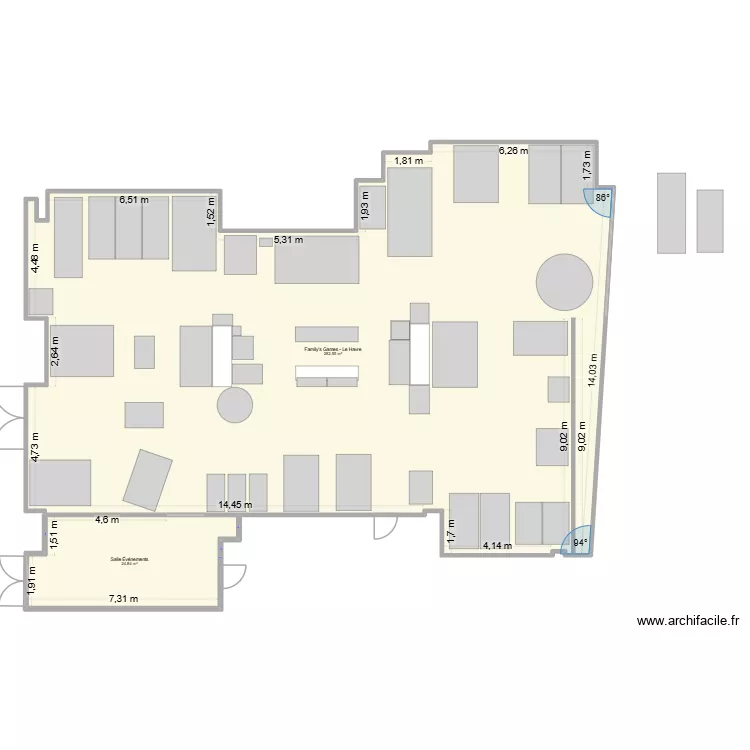 Family's Games Le Havre. Plan de 2 Pièces et 307 m² Family's Games Le Havre. Plan de 2 Pièces et 307 m²