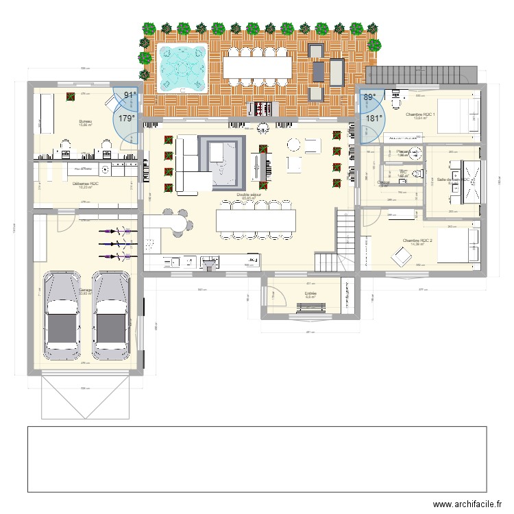 Maison 3. Plan de 17 pièces et 252 m2
