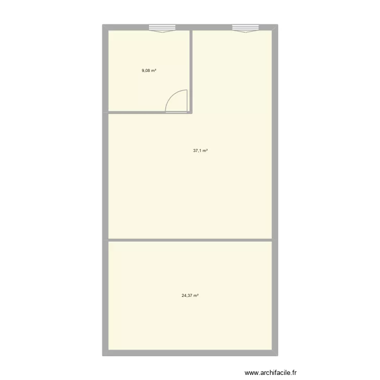 Local R+1. Plan de 3  et 71 m²