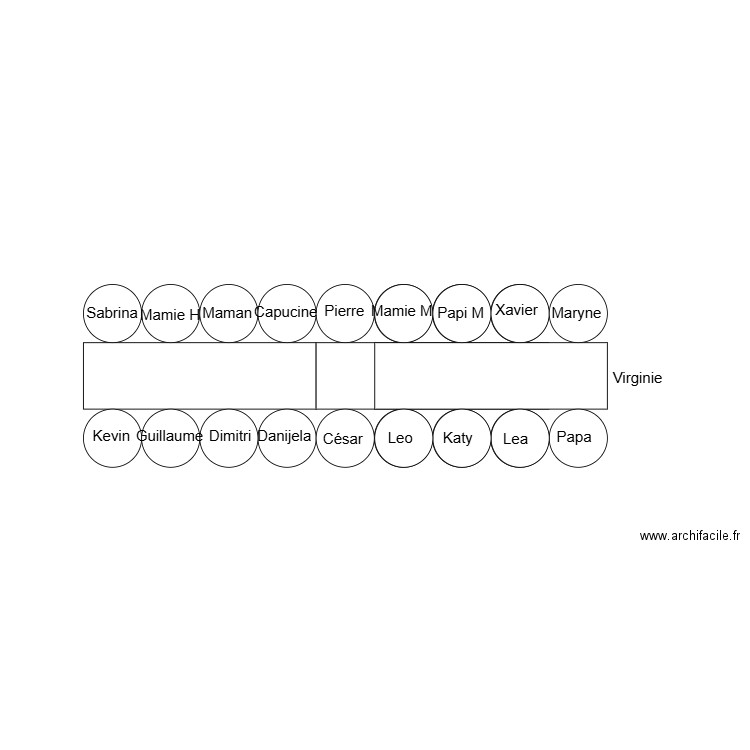 plan table baptême. Plan de 0 pièce et 0 m2